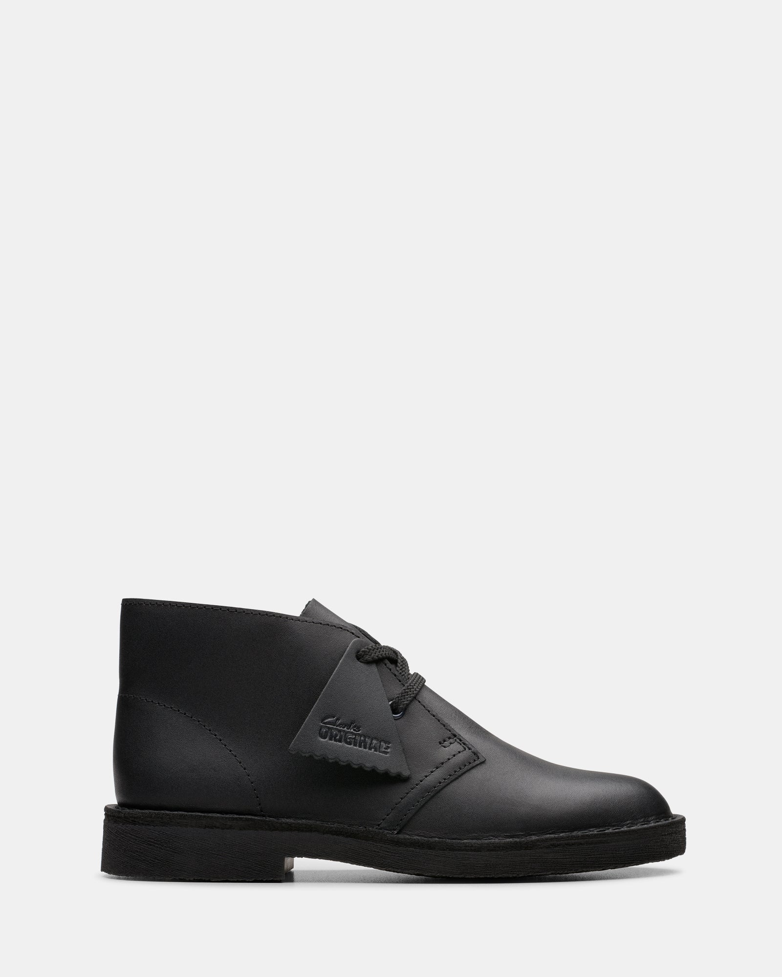 DESERT BOOT OLDER KIDS Black Leather